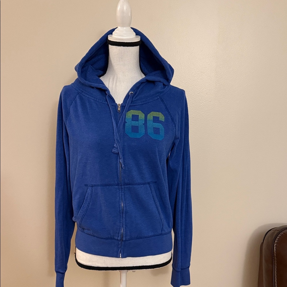 PINK Victoria's Secret Royal Blue Hoodie with Number Detail